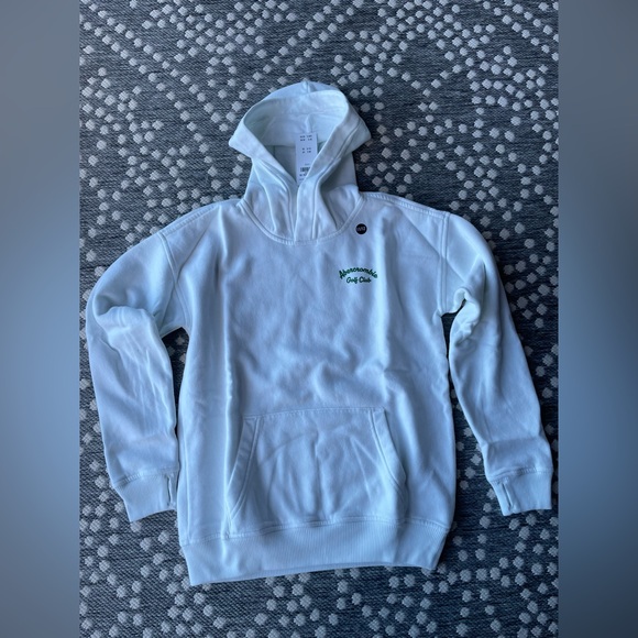 Abercrombie Golf Club Hoodie sweatshirt NEW Boys Medium Large 11 12 white green - Picture 11 of 14